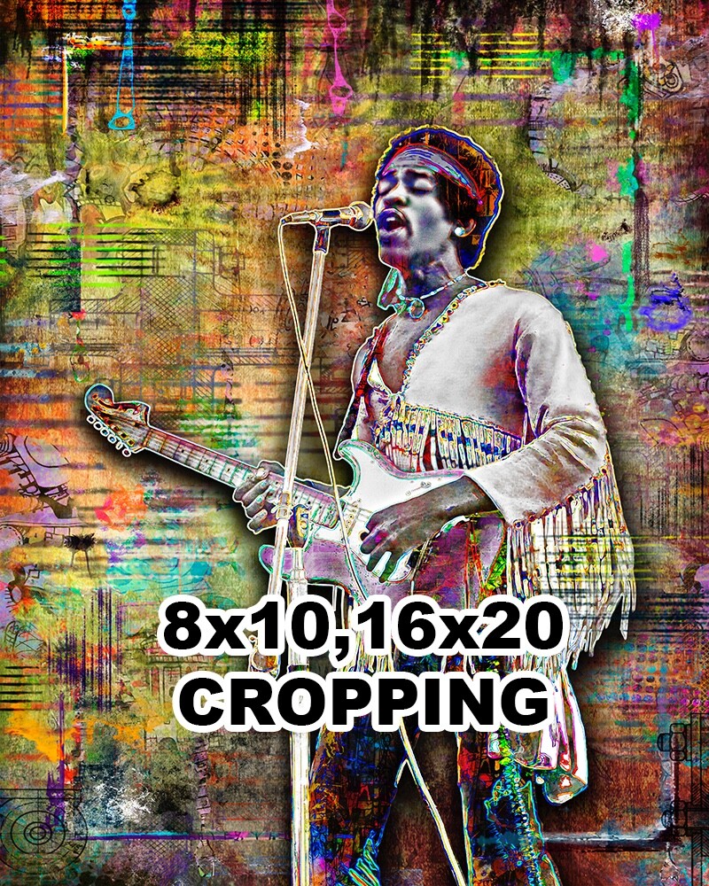 Jimi Hendrix 16x20in Poster, Jimi Hendrix Guitar Tribute Print Free Shipping US