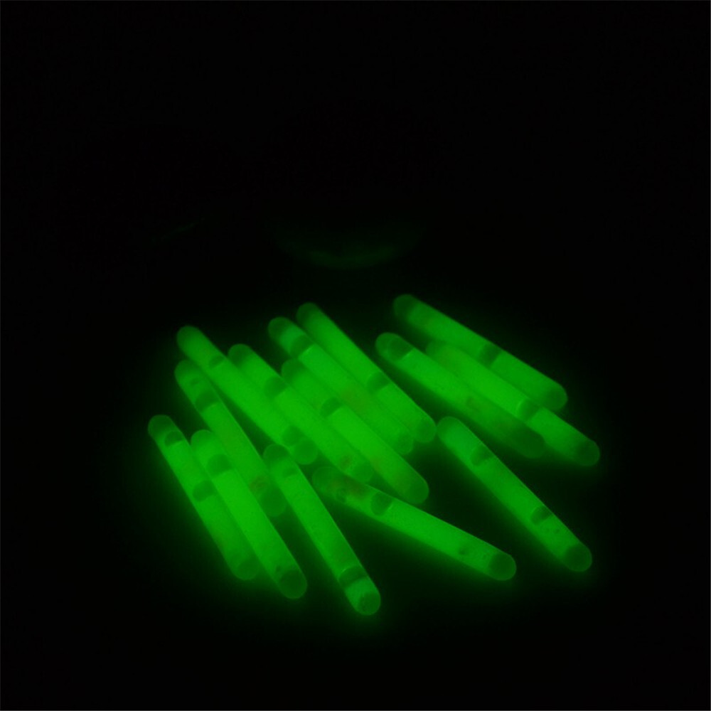 100Pcs 1.5" Mini Glow Sticks For Fishing Float Fluorescent Rod Night Green Light