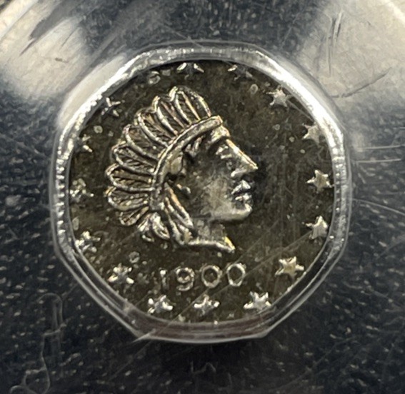 1900 Alaska Gold 1/2 Dollar 50C X-Tn15 (Brass) PCGS MS62 Token