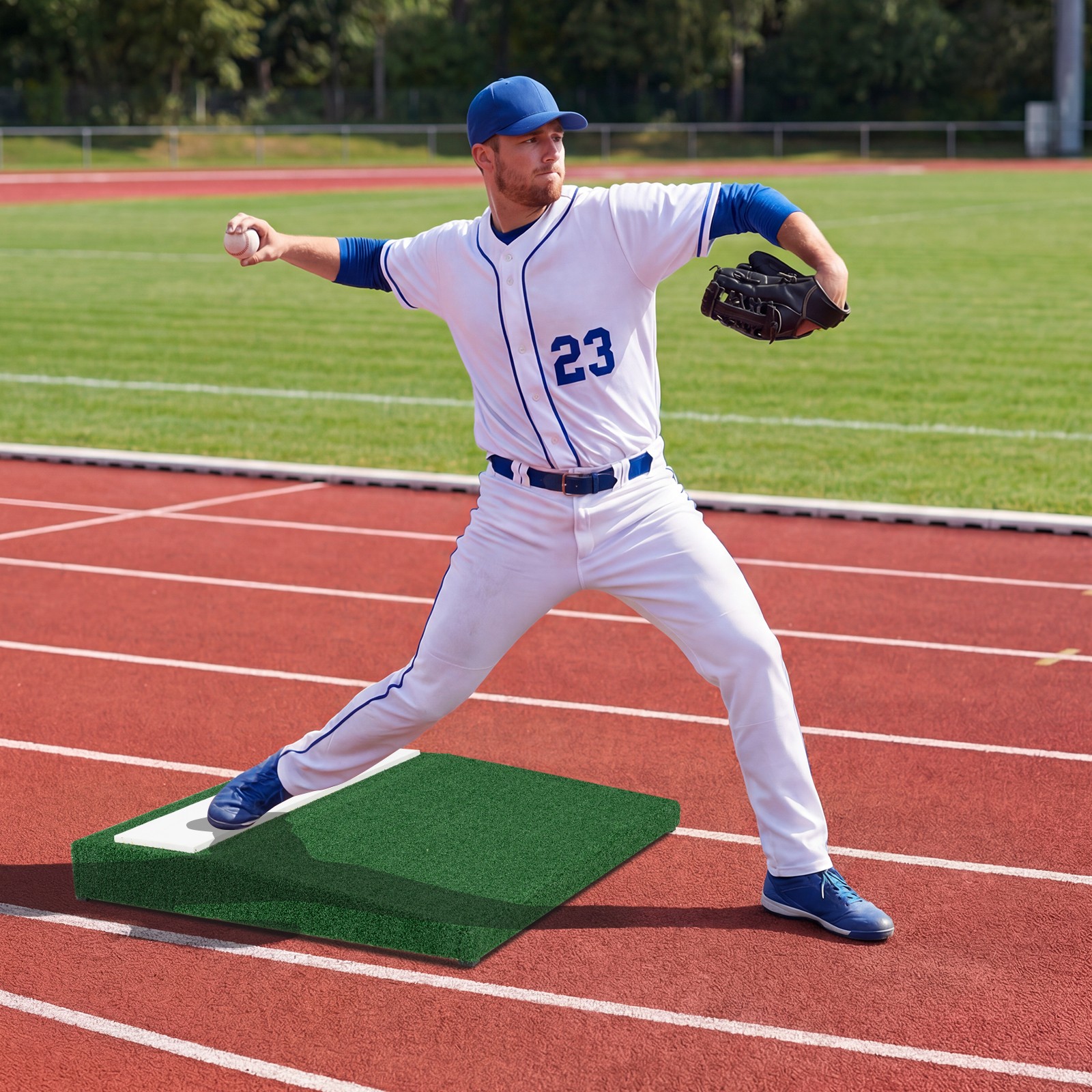 Portable Pitching Mound w/Baseball, Pitching EVA, Carry Handle, Youth Baseball