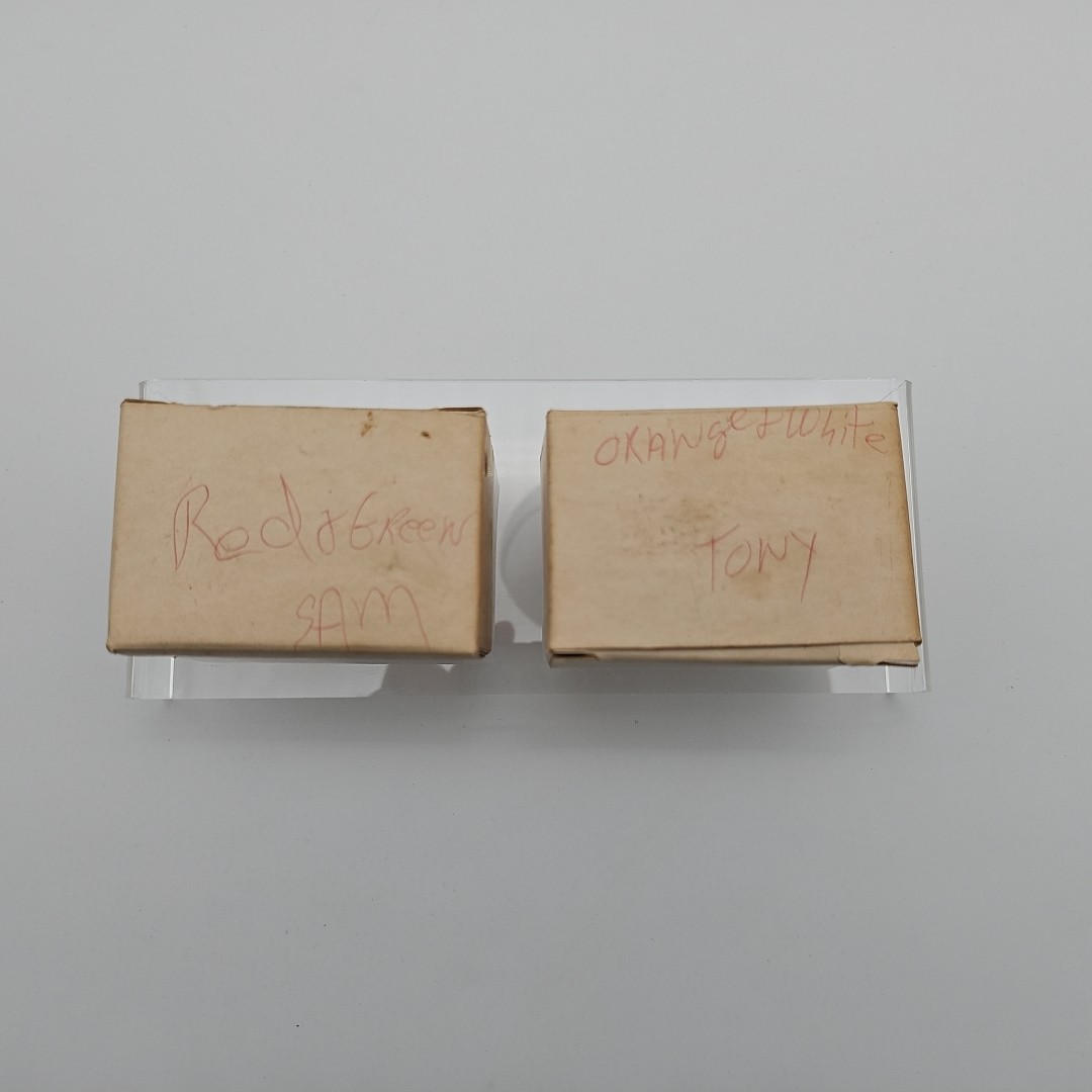 VTG Lite-Brite Pegs with 2 Storage Boxes Mixed Colors 1-1/8” Size Over 180 Pegs