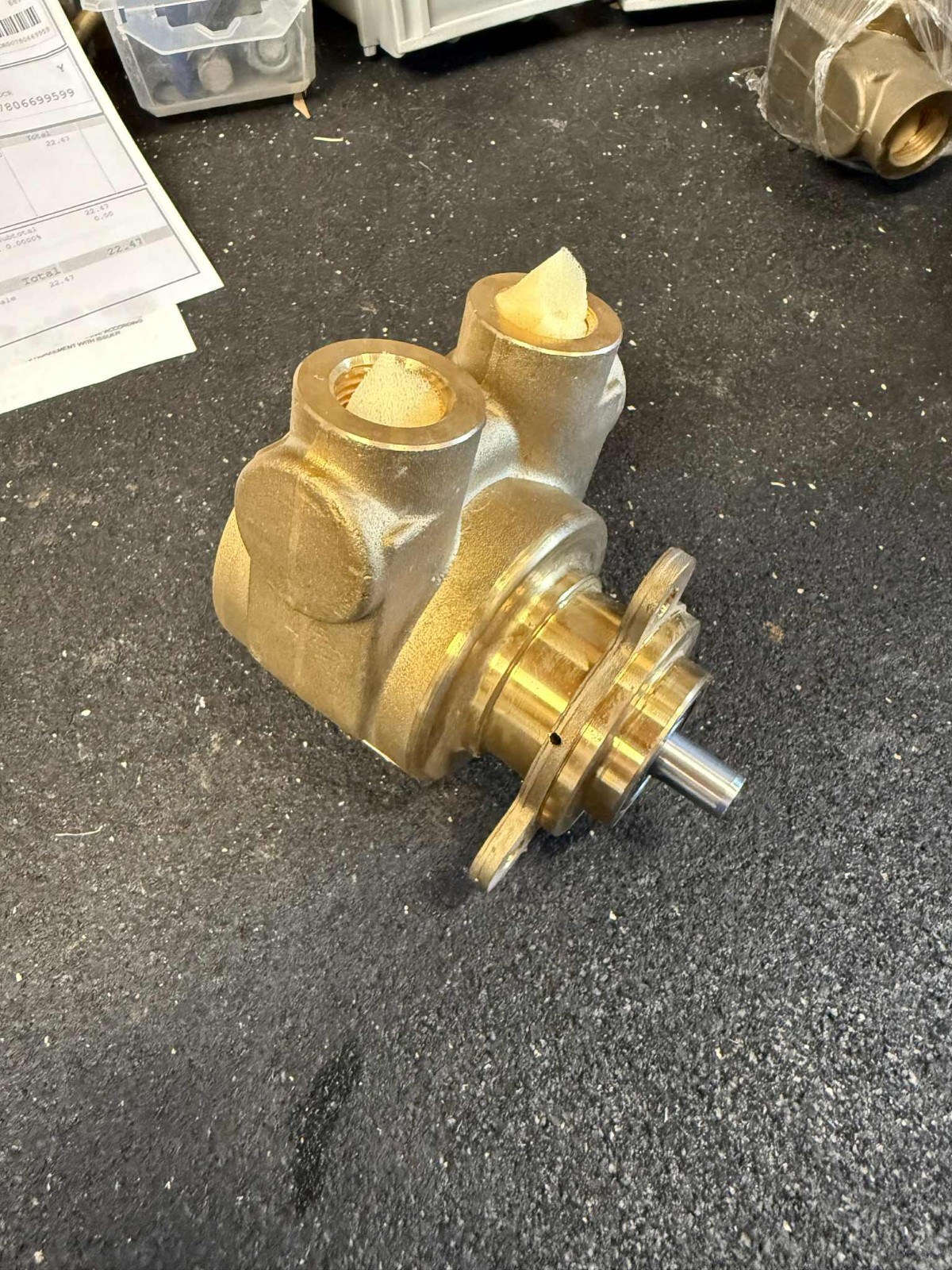 Fluid-O-Tech PA1000F Brass Flange Mount Rotoflow Rotary Vane Pump - 4.58-5.45 GP