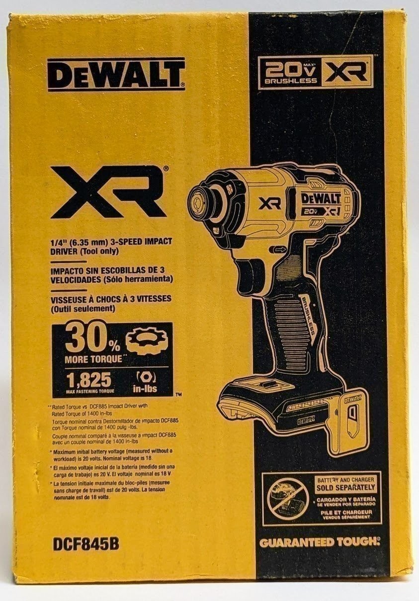 DeWalt DCF845B 20V MAX XR 1/4" 3-Speed Impact Driver - Tool Only