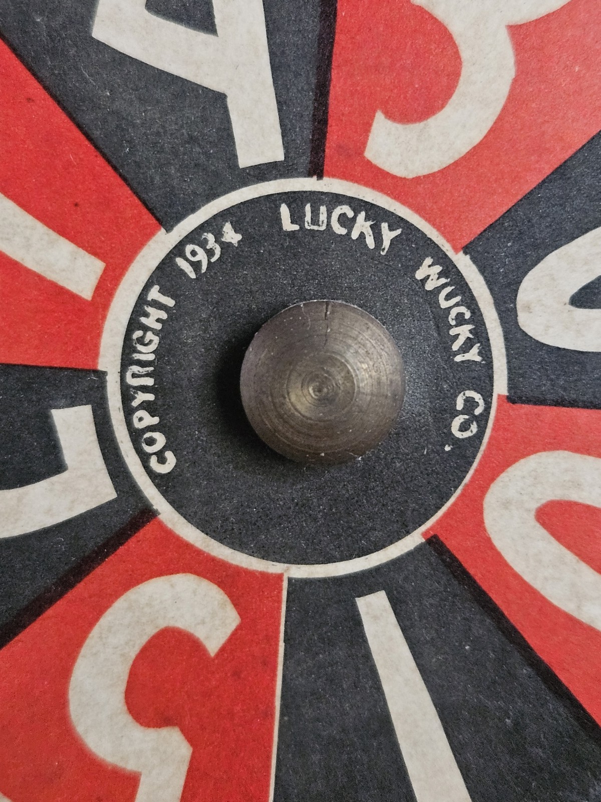 Vintage 1934 Lucky Wucky Horse Wheel of Fortune Trade Stimulator Roulette Wood