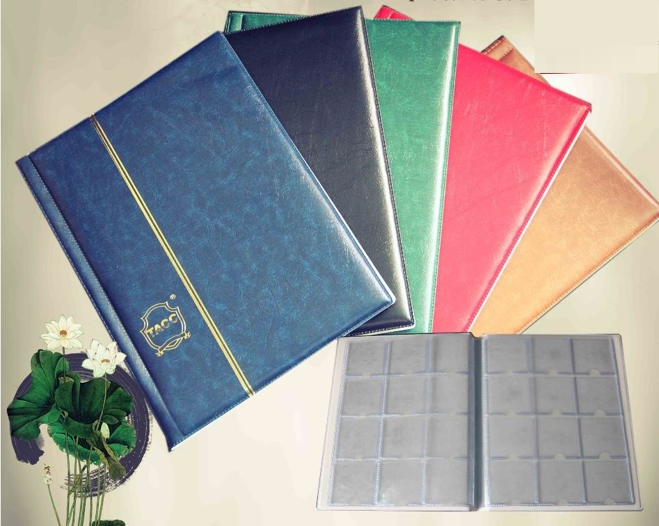 10 Pages Coin Stock Book 120 Pocket Album for 2x2 Paper Flip Holders Storage