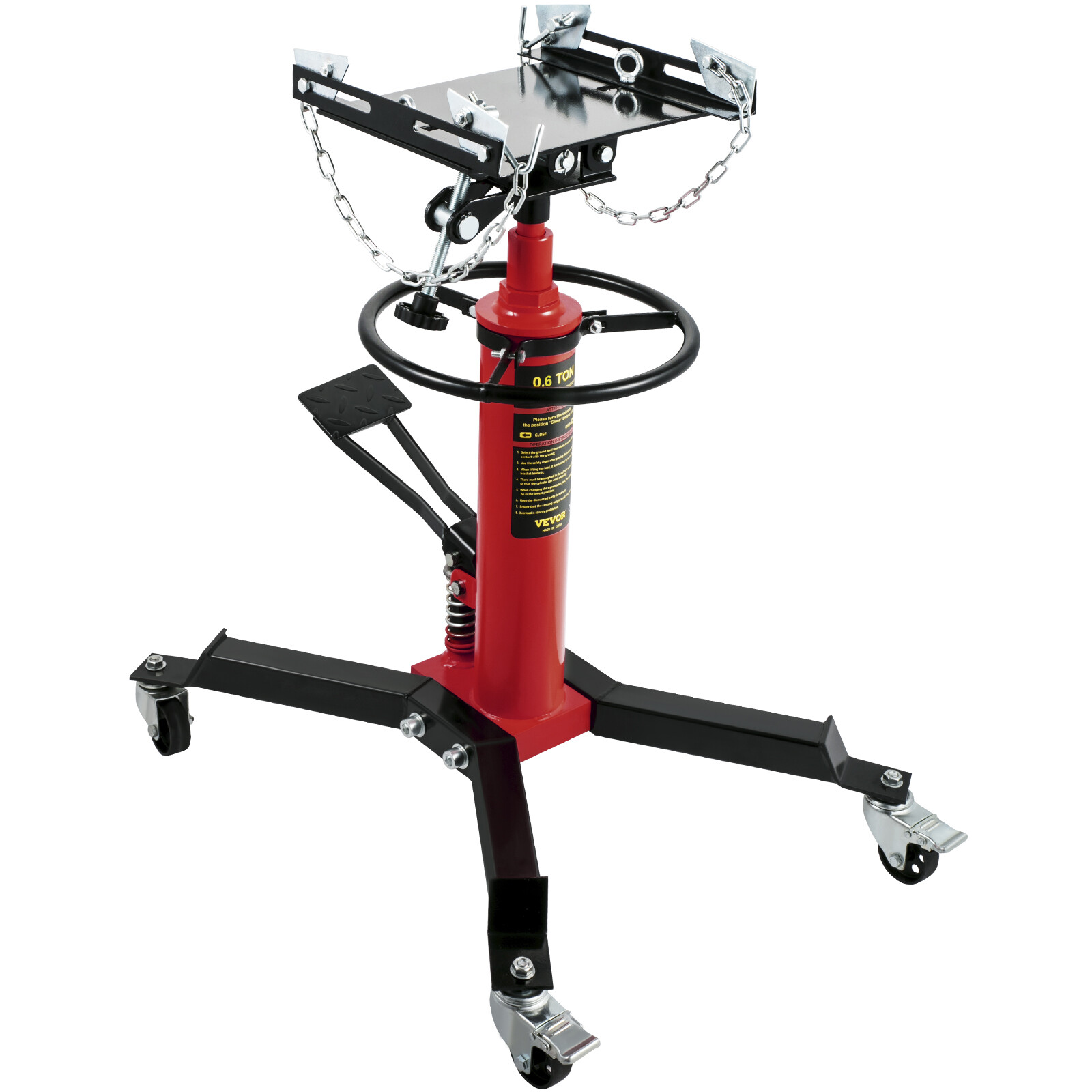 1322-1660 LBS 2 Stage Hydraulic Transmission Jack w/360°Swivel Wheel Lift Hoist
