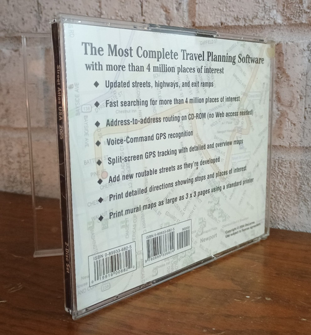 DeLorme Mapping Street Atlas USA 2005 - 1 of 2 CDs, Original Case - Please Read