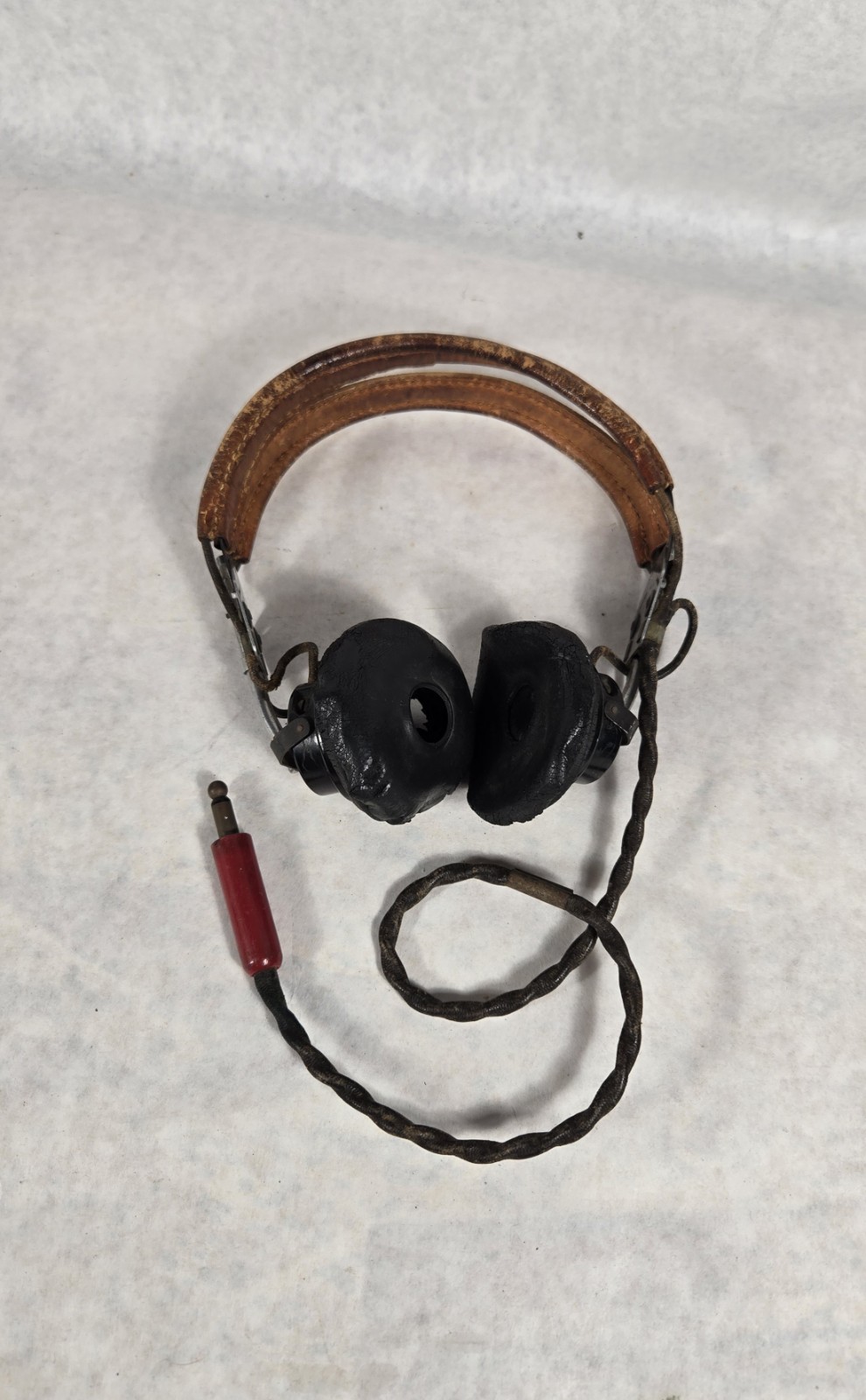 WWII USAAF AAF Pilot ANB-H-1 Receiver Headset HB-7 BEST Mfg Co. NOT TESTED