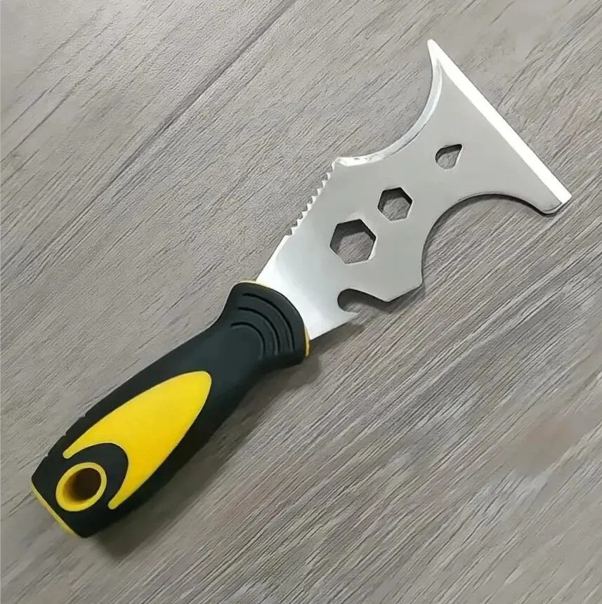 1pc 15-in-1 Multi-Use Putty Knife Stainless Steel Scraper DIY Tool - NEW