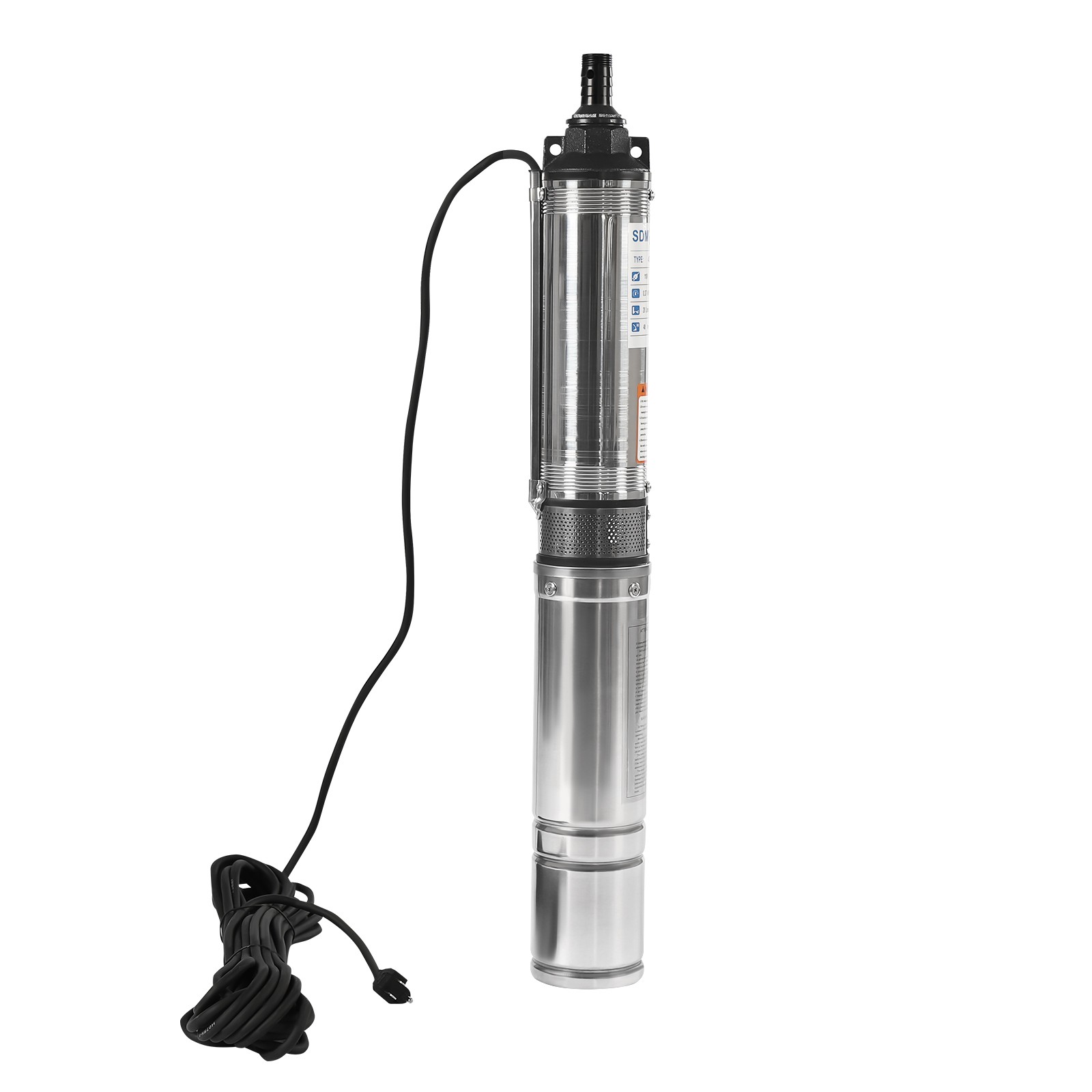 110V 0.5HP Submersible Deep Well Water Pump Stainless Steel 16GPM 157ft New