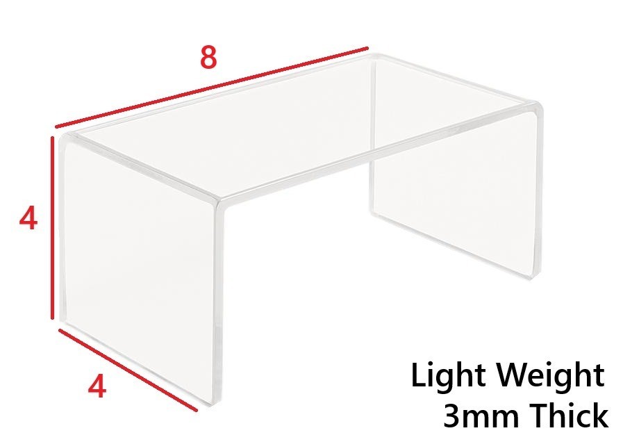 T'z Tagz Multi-Thick Clear Acrylic Risers Display Stand Listing 8x4x4 lot of 12