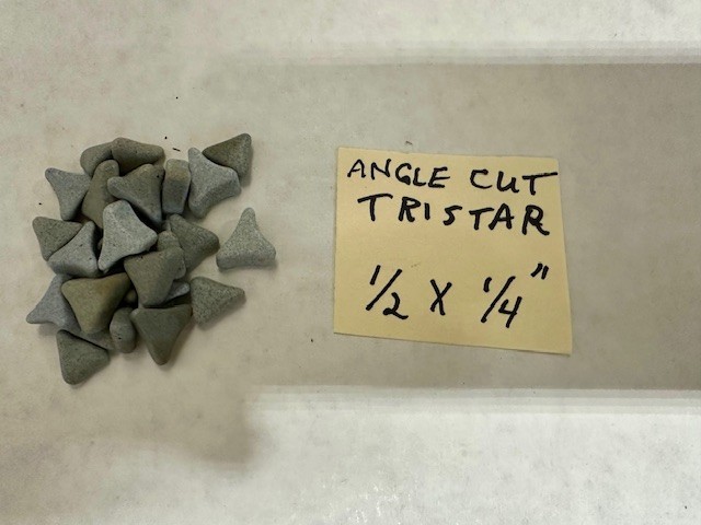 Ceramic Angle Cut Tristar Tumbling Media 1/2 x 1/4" 25LB Lot ~ Metal & Rock