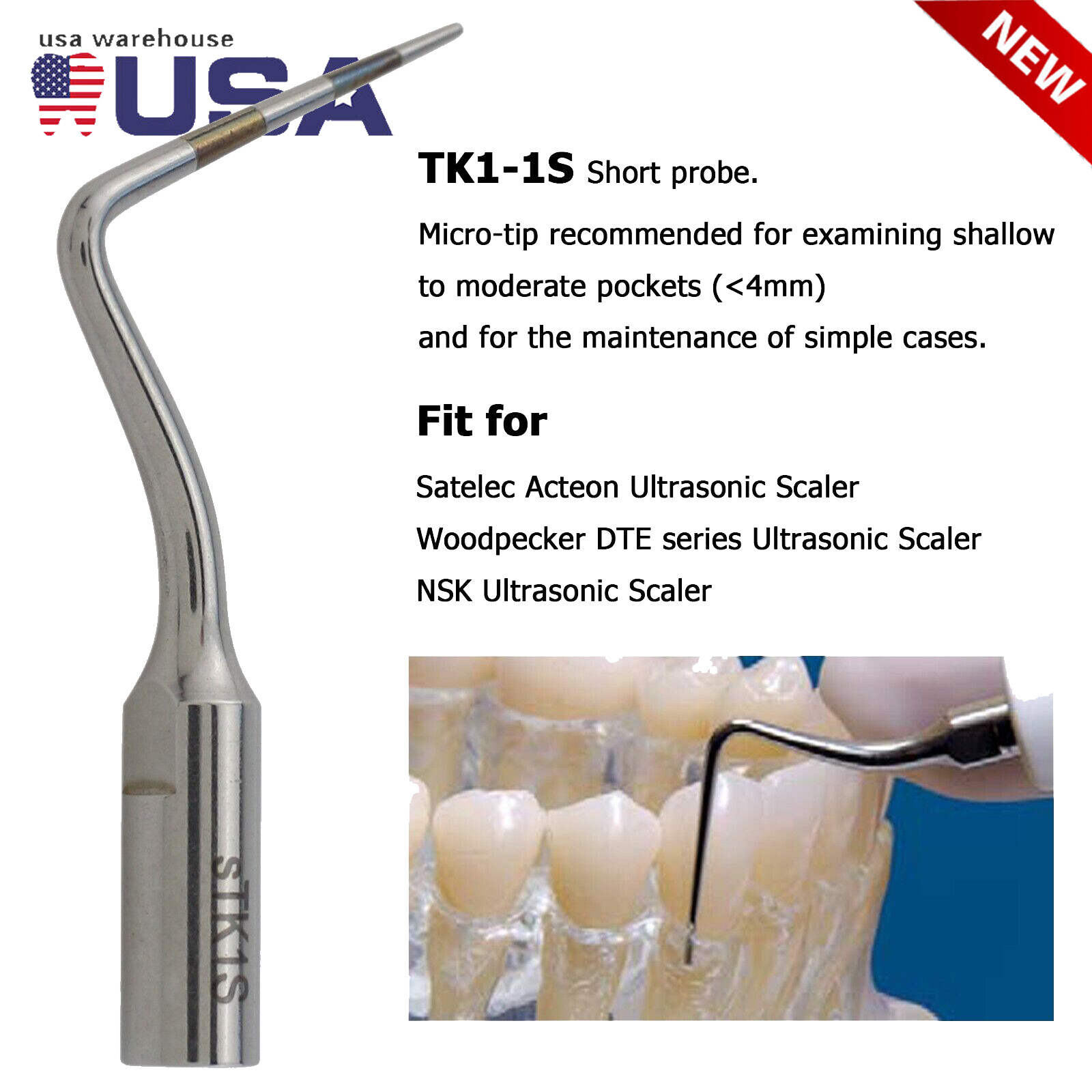 Fit Satelec ACTEON Newtron Handpiece Tips Dental Ultrasonic Piezo Scaler Scaling