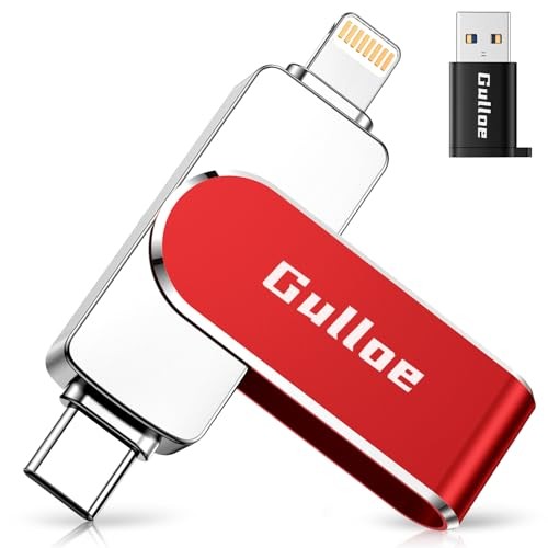 Flash Drive Intended for iPhone, Memory Stick Storage for Photos and 256GB Red