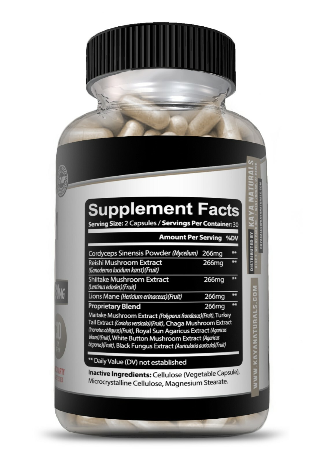 10x Mushroom Complex Supplement, Lions Mane, Reishi, Shiitake, Immune Capsule