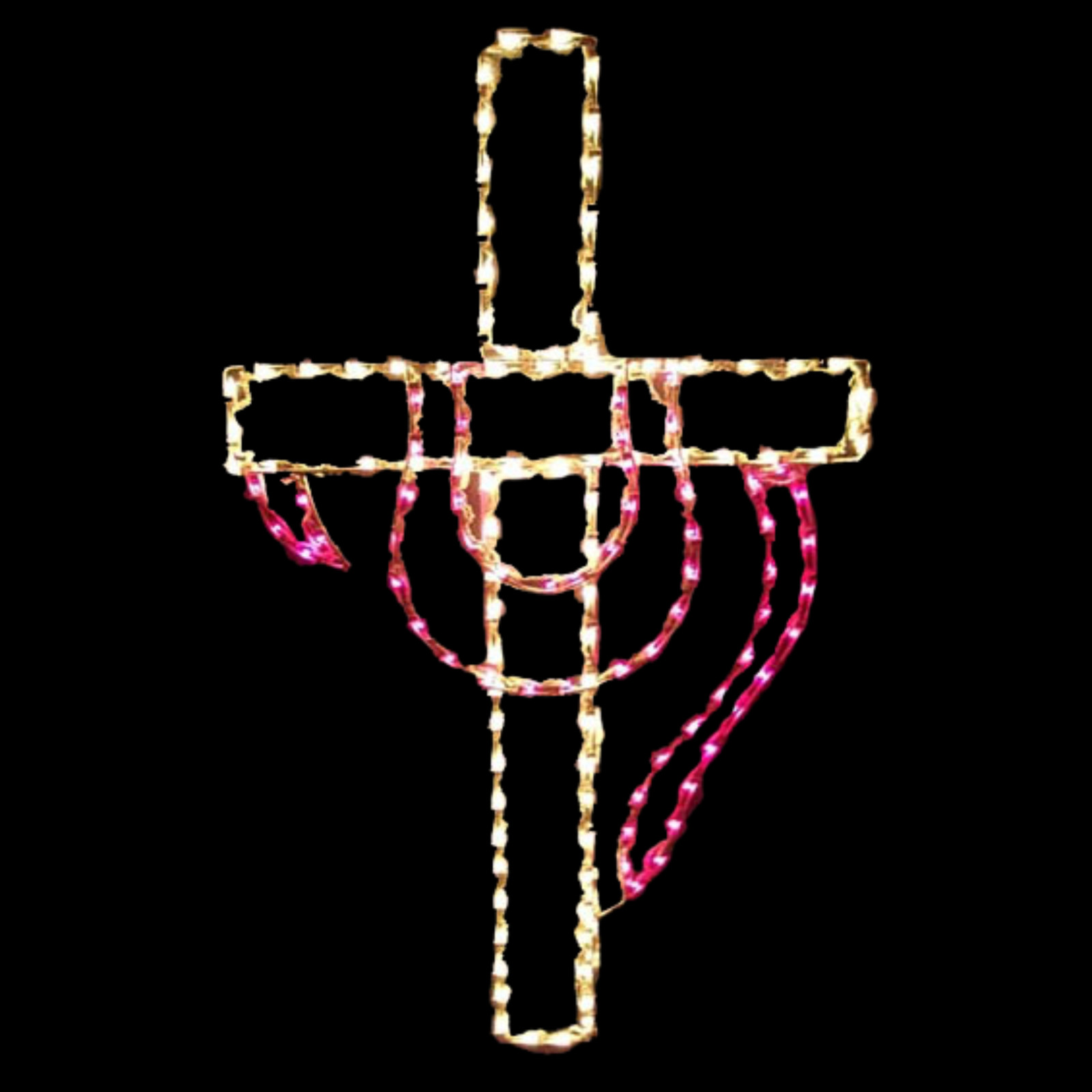Easter Robed Cross Wireframe LED Outdoor Decoration 58"