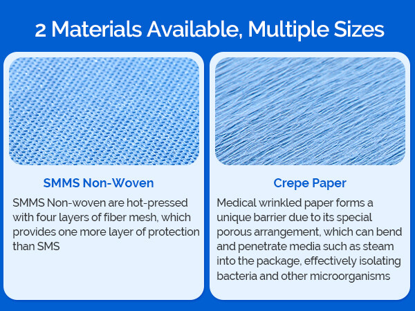 50/100Pcs JMU Autoclave CSR Sterilization Wrap Sheet SMMS Non-Woven &Crepe Paper