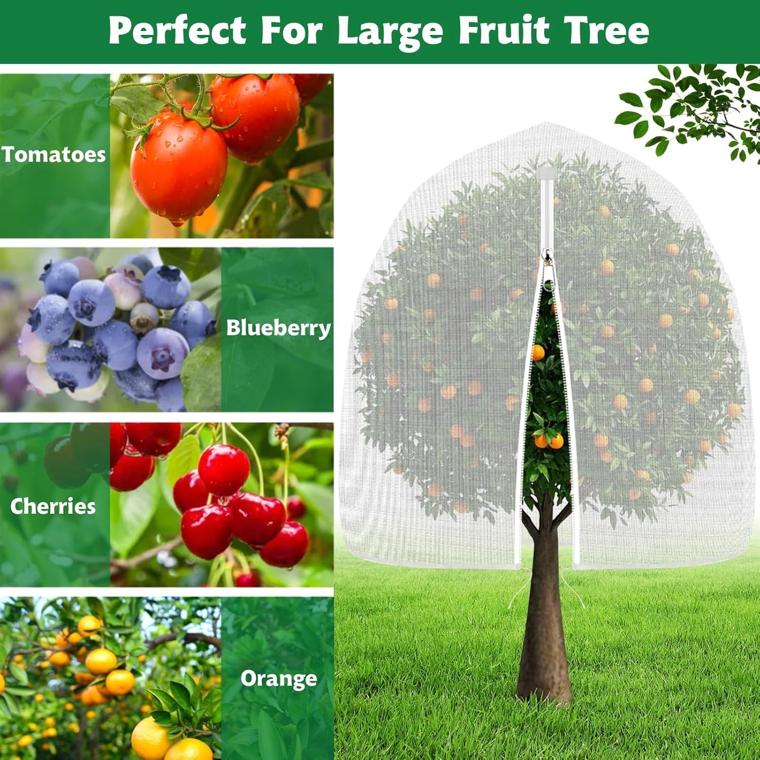 OZMI 4PCS Fruit Tree Blueberry Bush Netting Cover, 2.3X3.4 FT Bird Netting for G