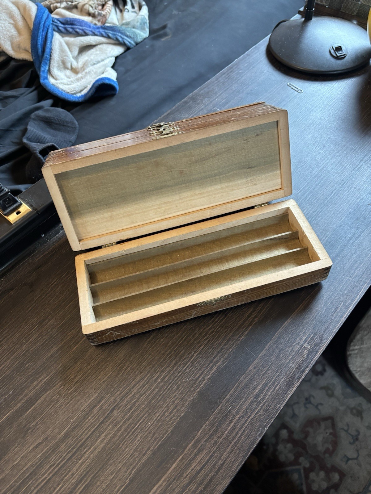 Antique Russell Jennings Spur Auger Bits Original Three Tiered Wooden Box