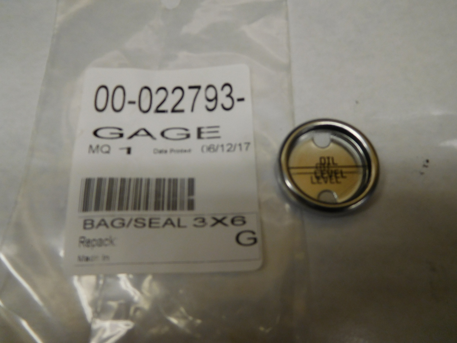 NEW Hobart Mixer Oil Level Gauge 60 80 140 Qt Sight Glass Gage 00- 022793