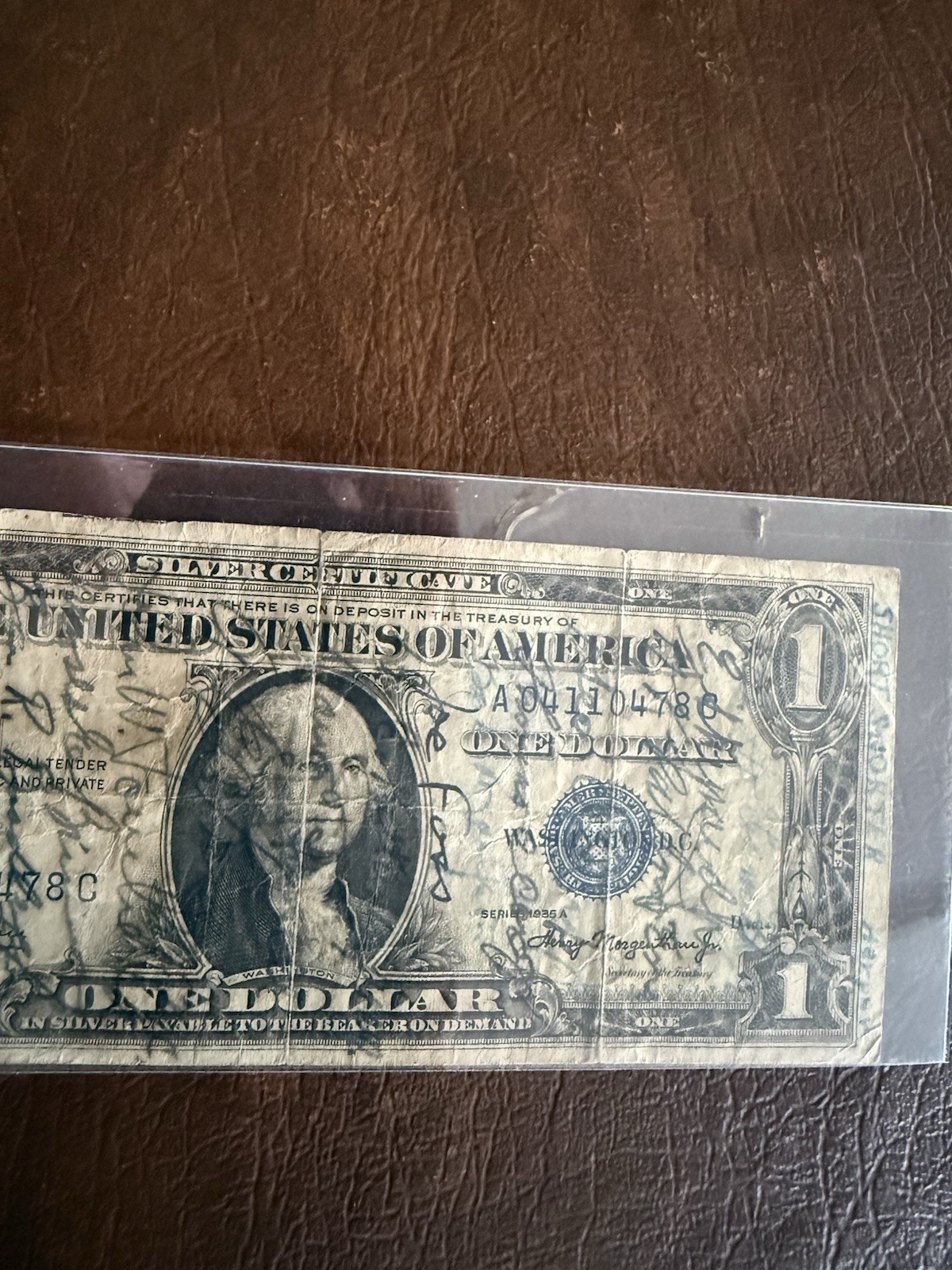 WWII Short Snorter Bill Signed By Marine Ace/MOH Joe Foss & Actor Robert Taylor