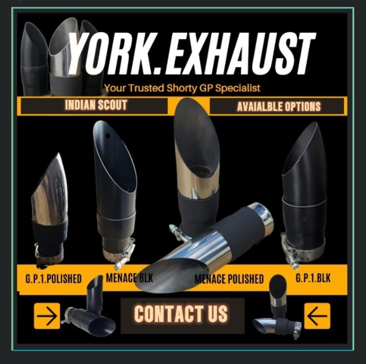 2PCS Shorty GP Exhaust Slip On For Indian Scout Sixty Rogue Bobber 2015-2025