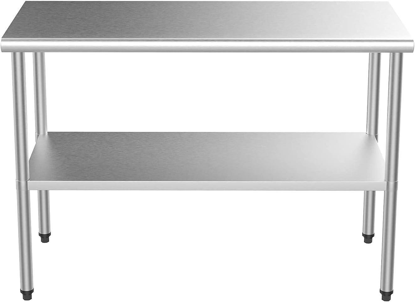 Heavy Duty 48'' x 24'' Stainless Steel Commercial Kitchen Prep Table for Hotel
