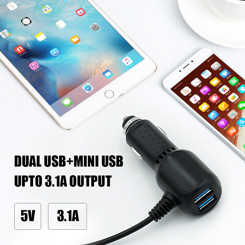 QC3.0 Car Charger Power Cord For Garmin Nuvi 50LM/T 55 LM/T 65 LM/T GPS Dash Cam