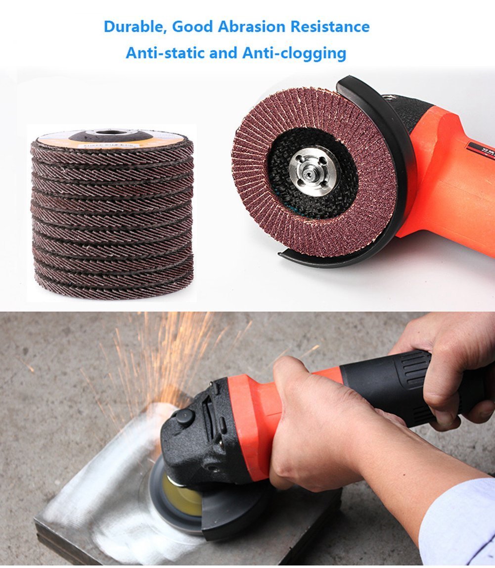 20 Packs 4.5" 4-1/2 Flap Disc 40 Grit Angle Grinder Sanding Grinding Wheels Set