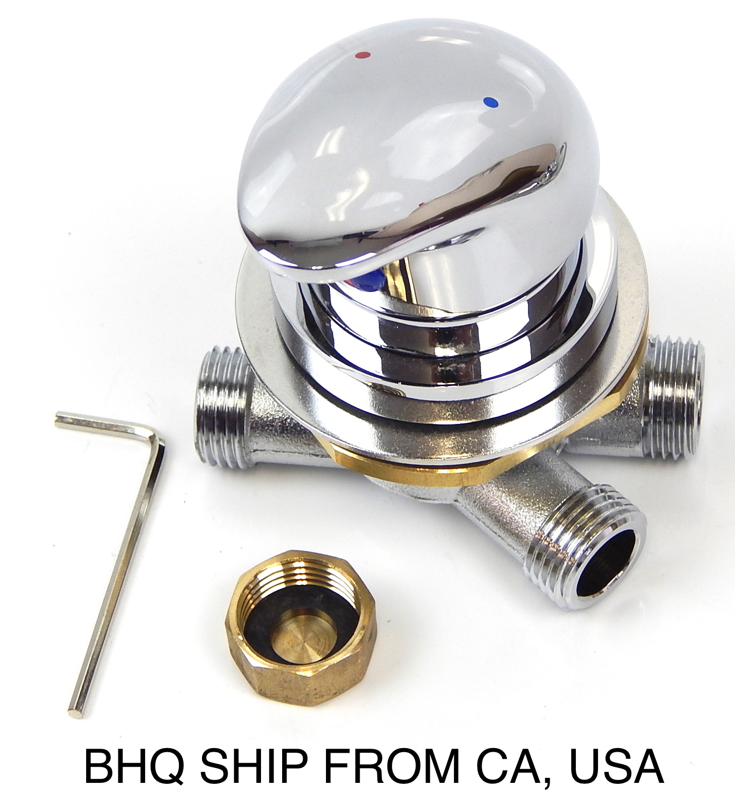 PEDICURE SPA CHAIR FAUCET 4 WAY HOT AND COLD MIXER VALVE