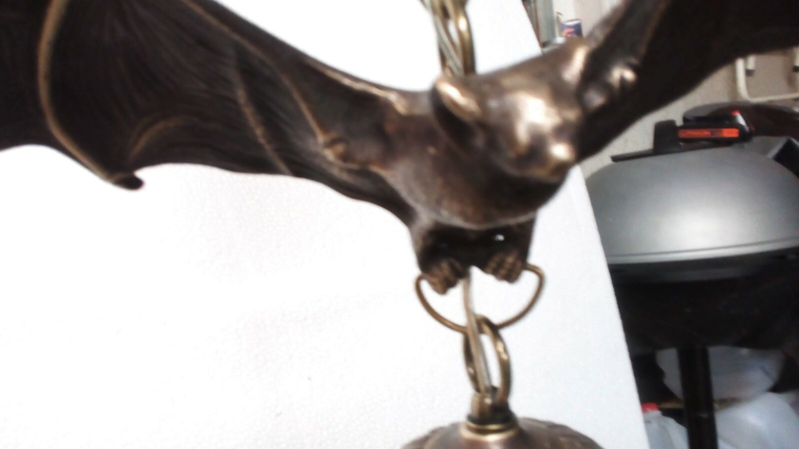 FABULOUS! #100 BAT CHANDELIER Bronze Gothic w/Globe! My most popular model!