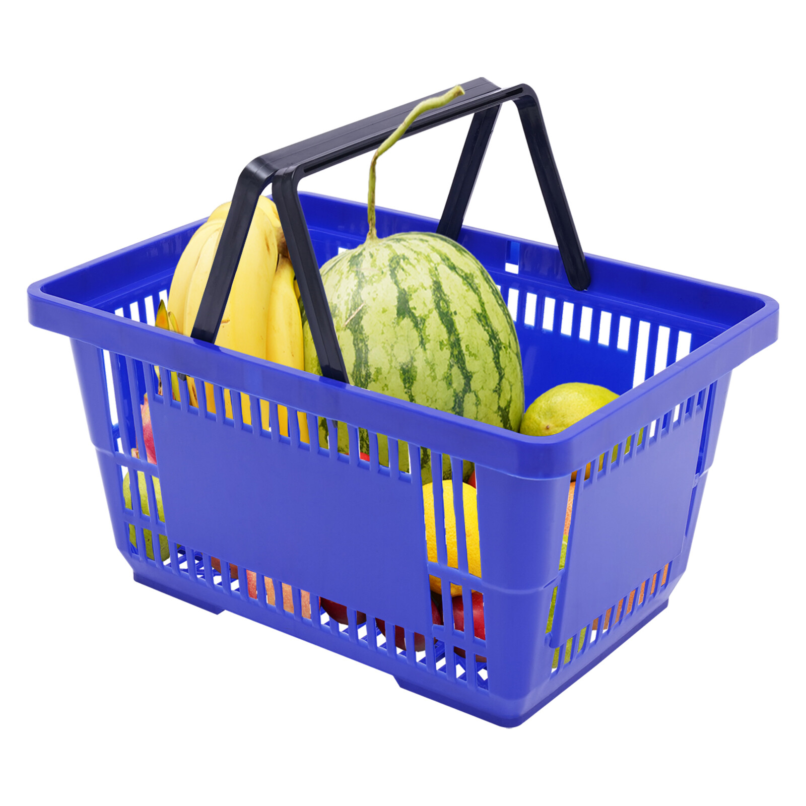 12x Shopping Baskets With Handles Retail Store Supermarket Baskets Stackable .