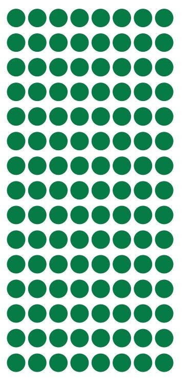 1/4" Green Dots Round Vinyl Color Coded Inventory Label 1/4 Inch Dot Stickers