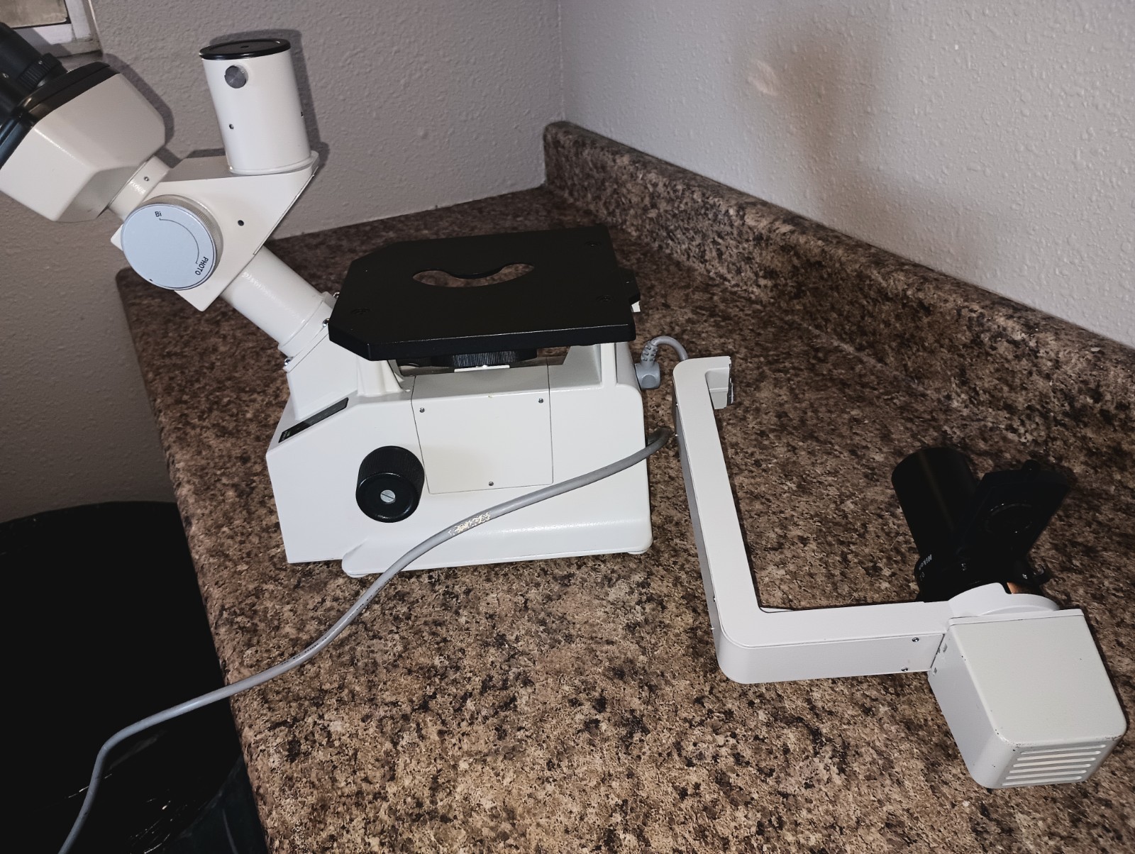 Nikon TMS-F Inverted Microscope, Working But Arm Snapped