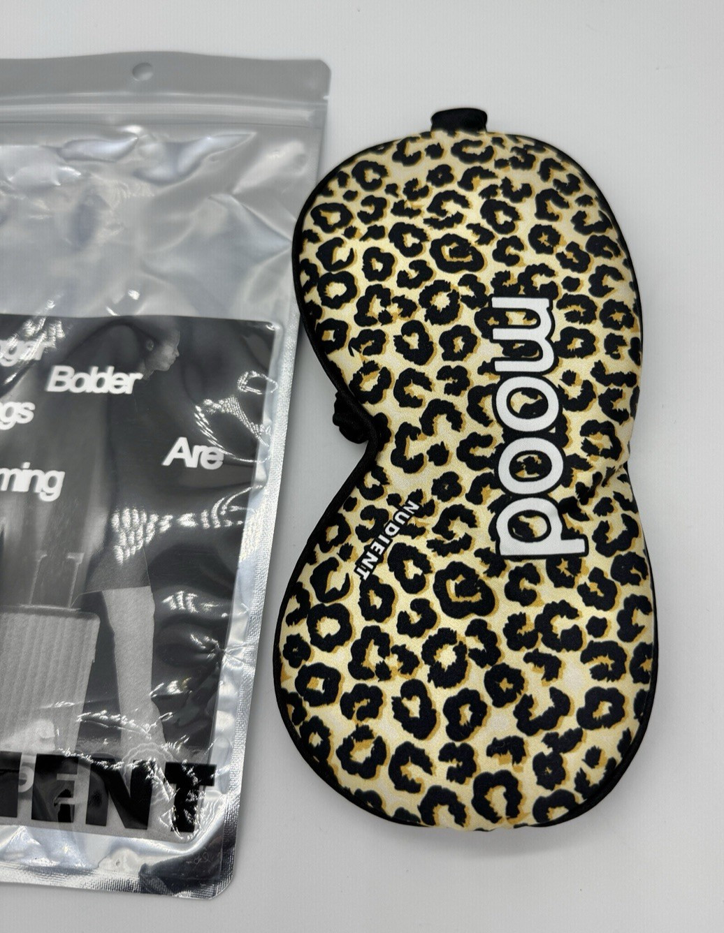 Nudient Leopard Print Satin MOOD Sleep Eyewear Sleep Mask Blackout Comfort NEW