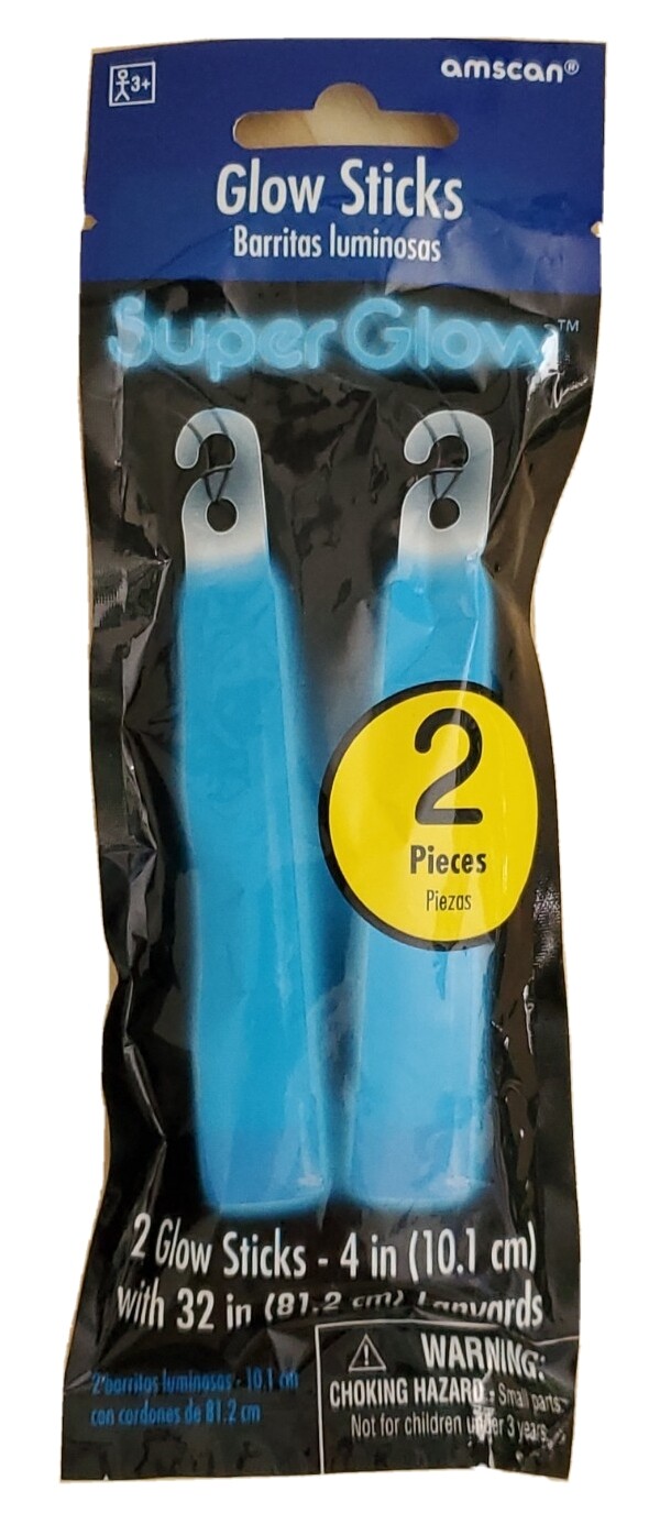 Glow Sticks 2 Pack Four Inches Blue
