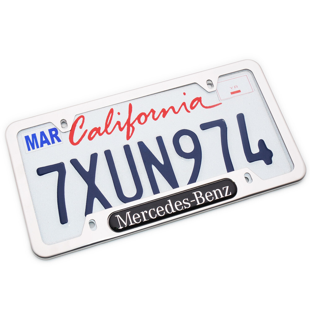 Chrome Stainless Front Rear For Mercedes-Benz Car License Plate Frame Cover Gift