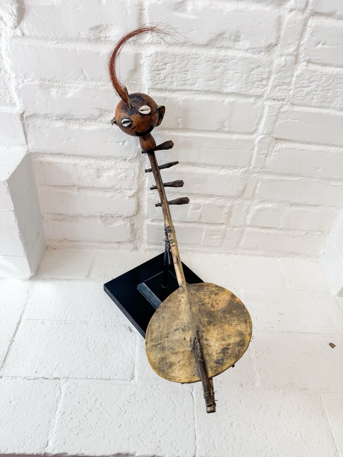 VTG African Gourd String Instrument Handcrafted Tribal Lute Harp West Africa