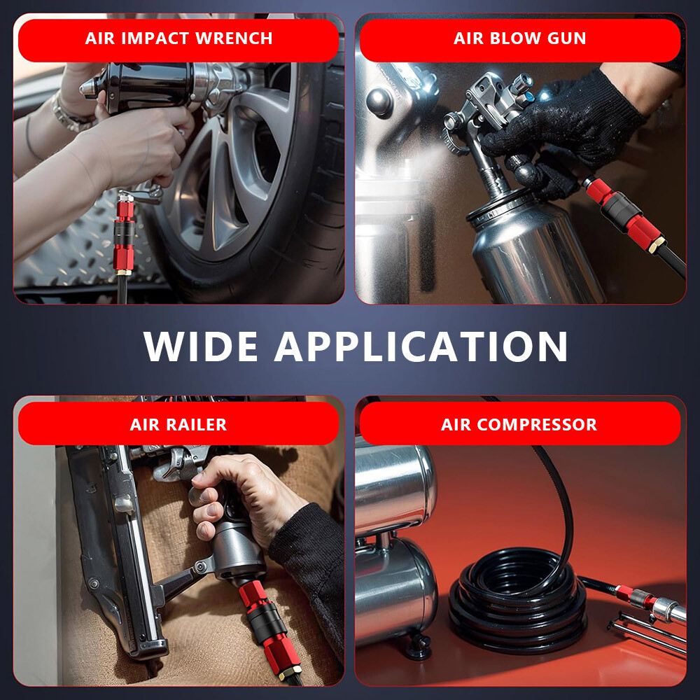 14pcs Heavy Duty Quick Coupler Set Air Hose Connector Fittings 1/4 NPT Tools Kit