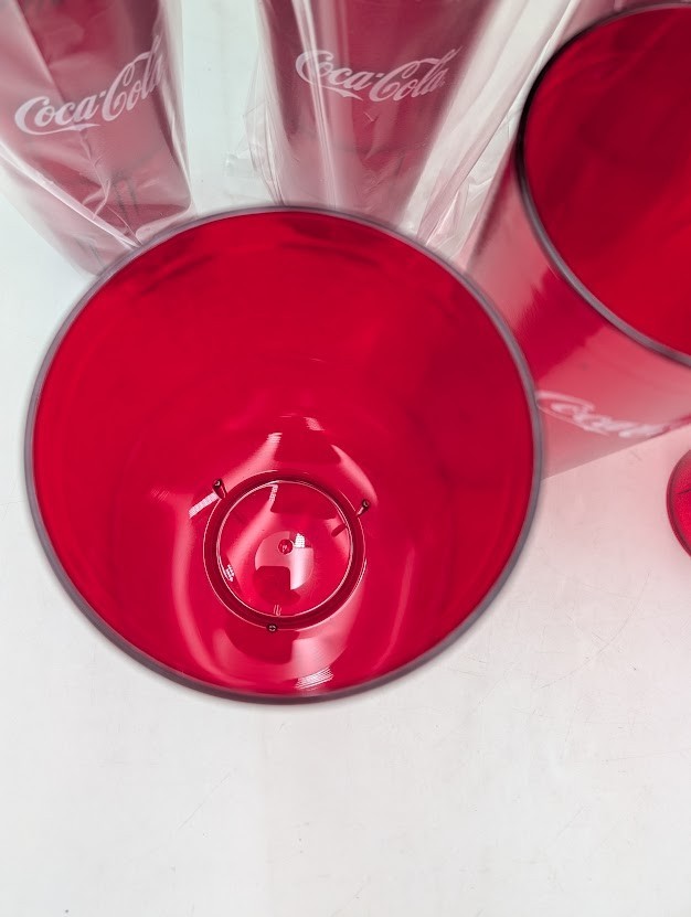 20-24oz Restaurant Grade Red Coca Cola Heavy-Duty Plastic Tumblers