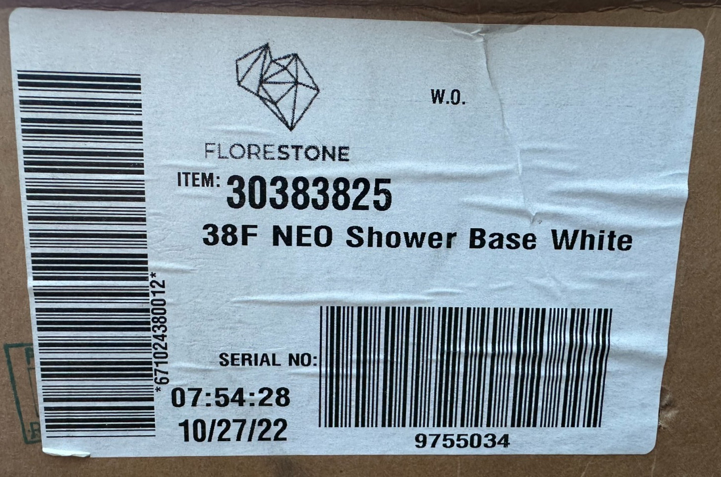Florestone 30383825 - 38F NEO Angle Shower base, 38" x 38" - White
