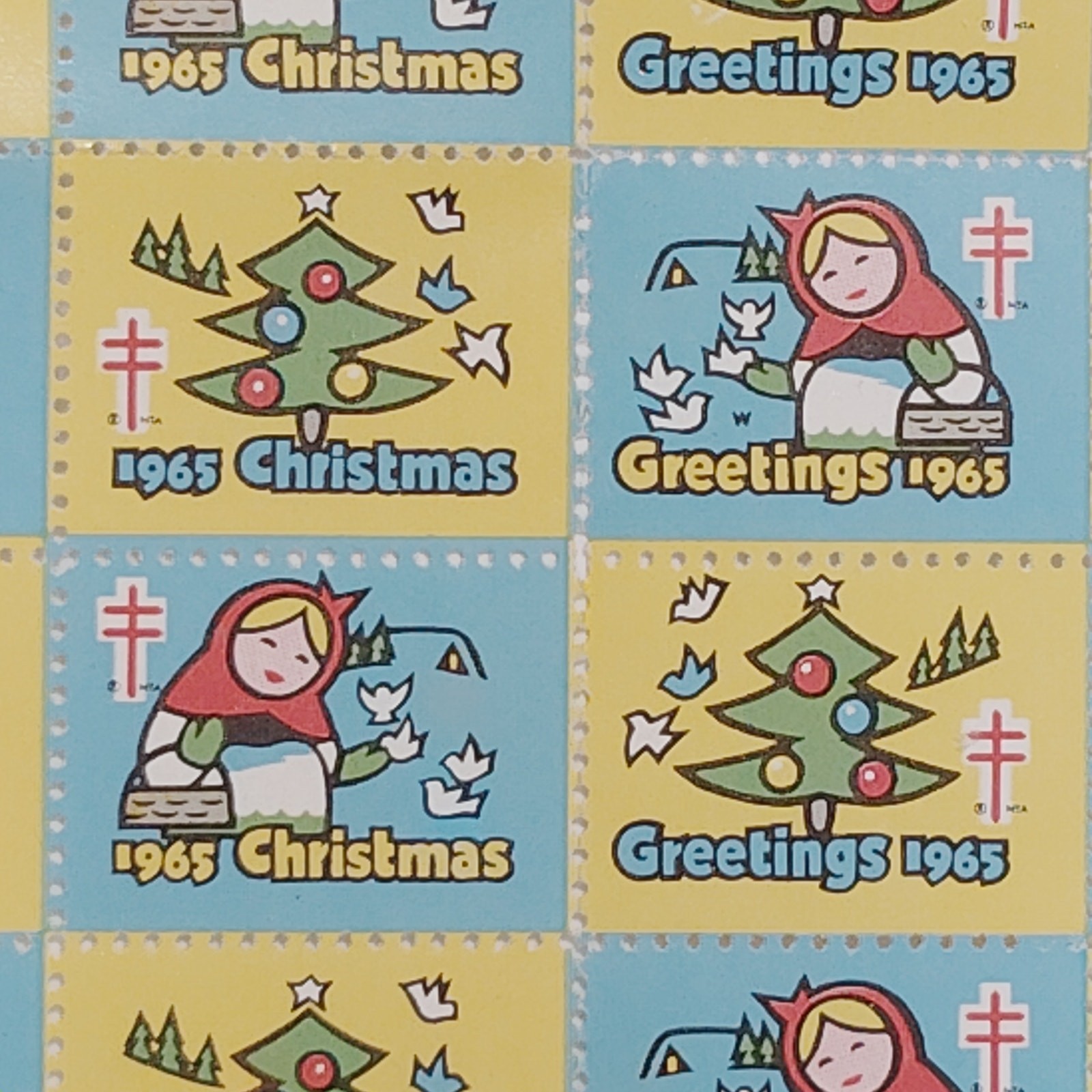 1965 Christmas Stamps - Tuberculosis & Resp. Disease Ass'n, Sheet of 64