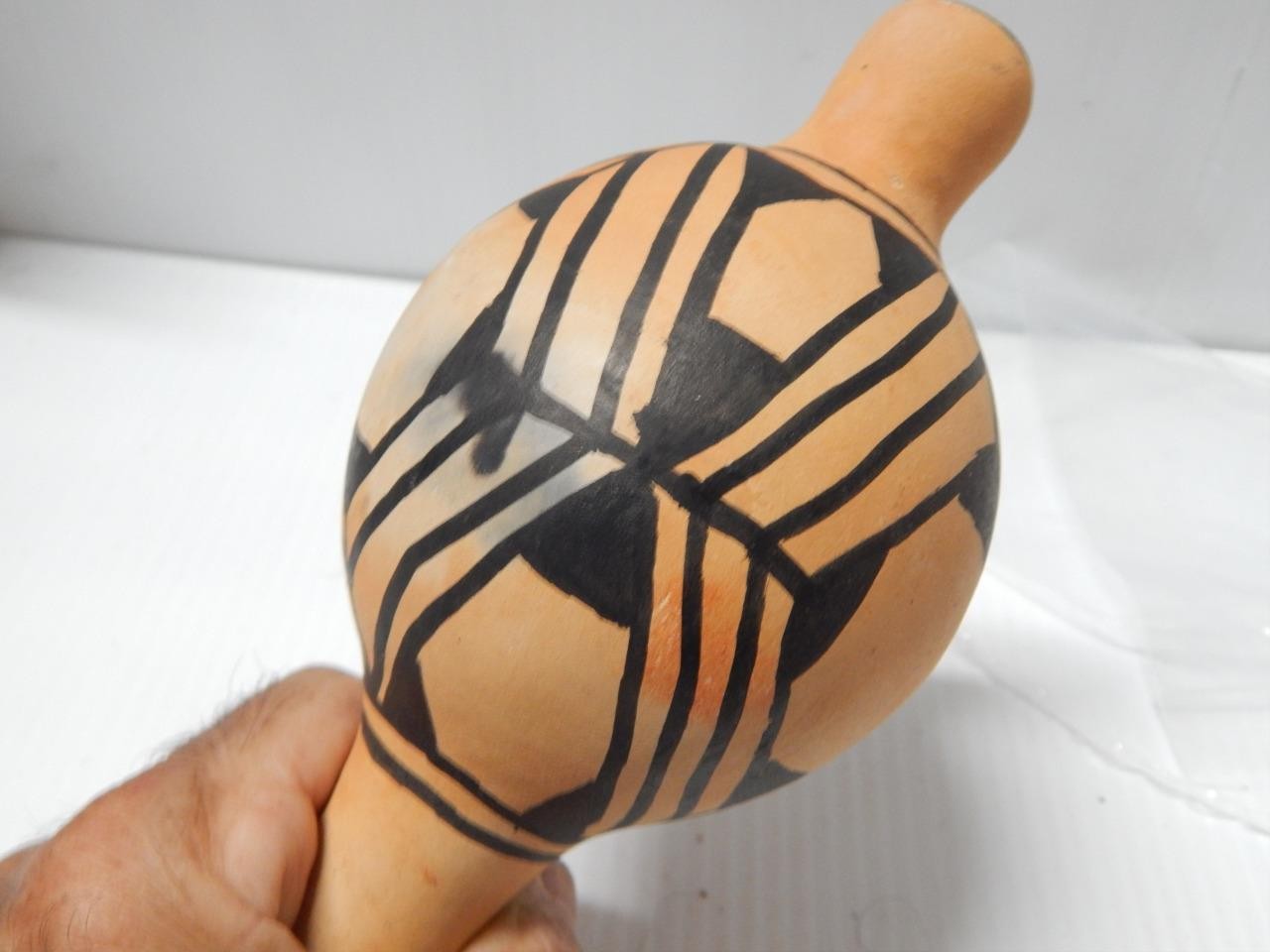 VINTAGE HOPI PUEBLO INDIAN POTTERY KACHINA RATTLE - BUY IT NOW !