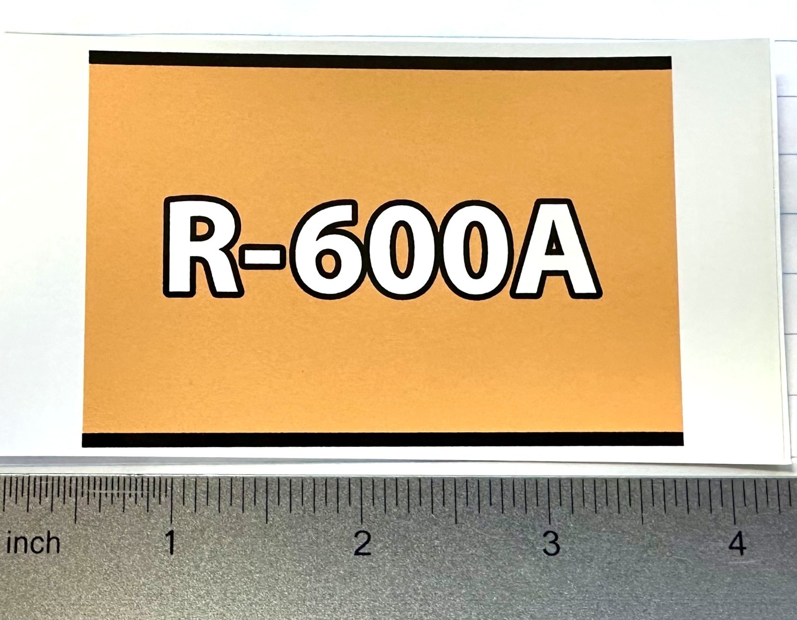 R600a Equipment Sticker, Bright Colors, 4-3/8" x 2-3/8" Waterproof