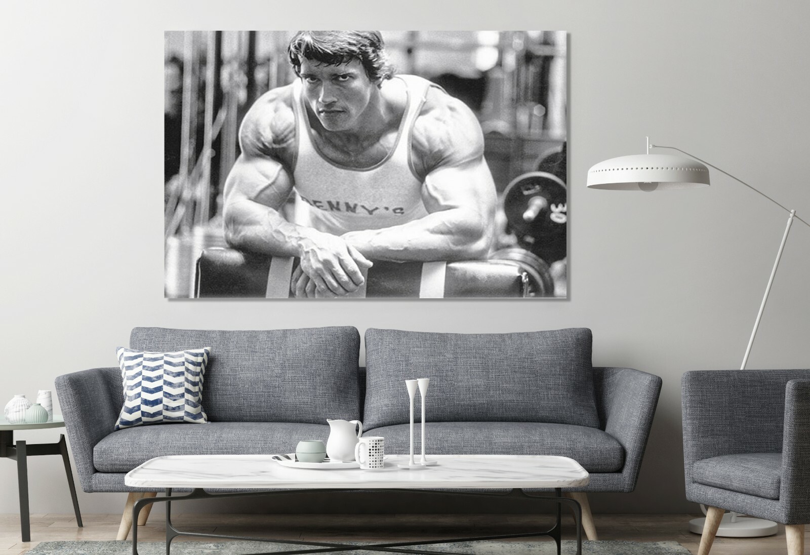 Arnold Schwarzenegger Training Time Gym Canvas Decor Motivation Art Muscle Print