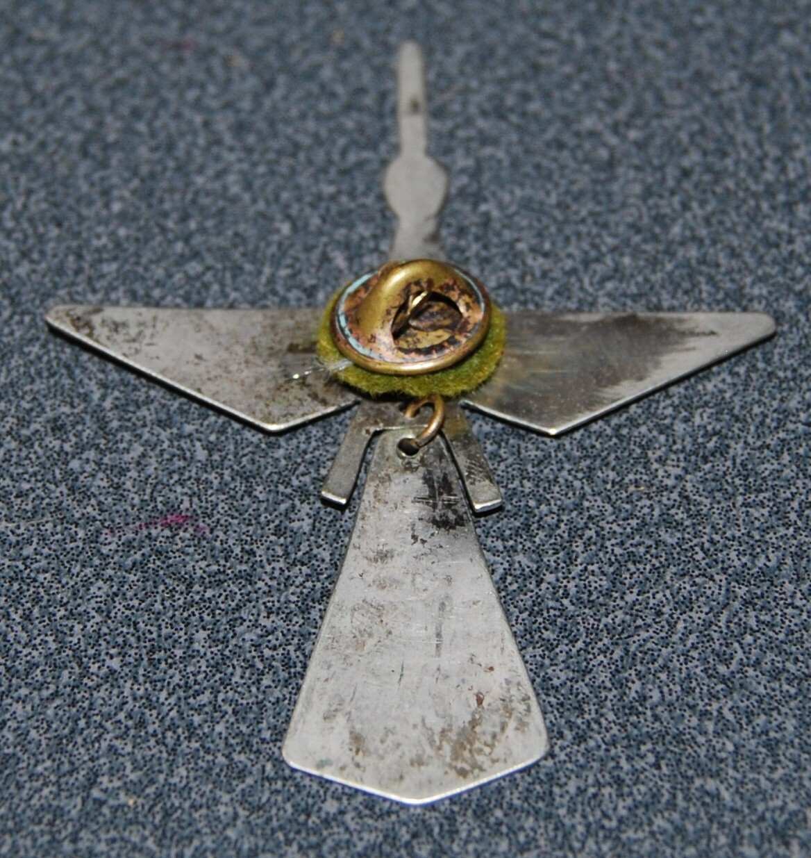 Vintage Southern Plains German Silver Peyote Bird Silver Pin, ca. 1920-1930's