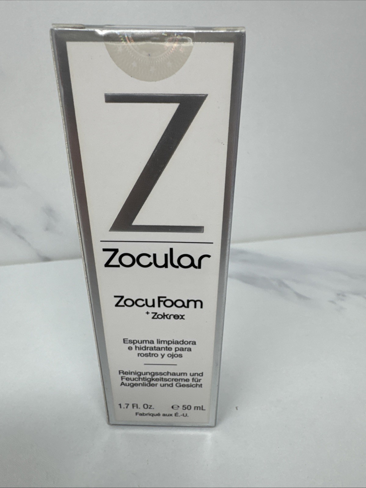 Zocular ZocuFoam Eyelid & Facial Foam Cleanser & Moisturizer Eyelid Scrub 1.7 Oz
