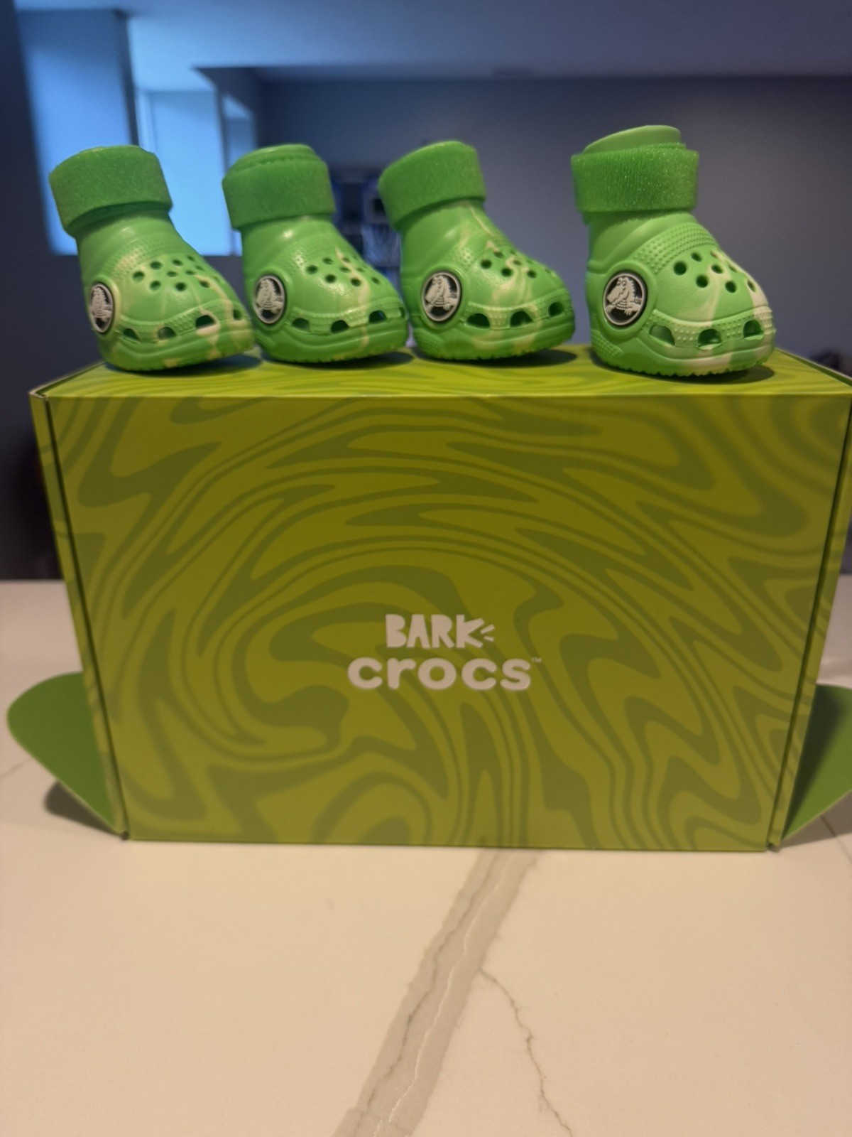 Crocs x BARK Green Dog Shoes Set of 4 - Green Pet Footwear Size Medium w/ Box.