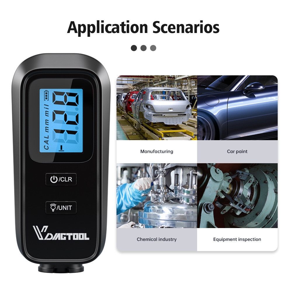 Digital Car Coating Paint Thickness Gauge Meter Tester Painting Measurement LCD