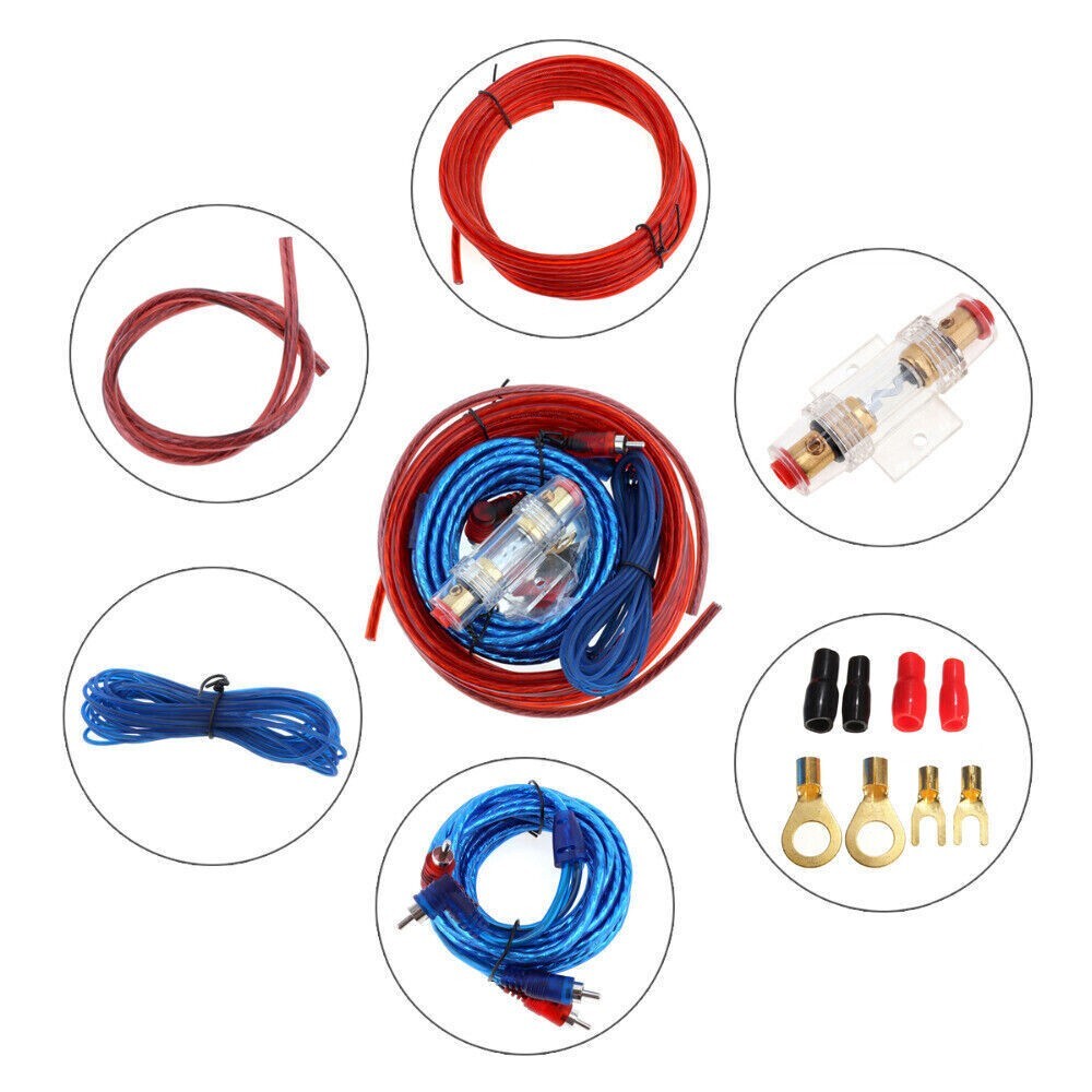 Car Audio Cable Kit 1500W Amp Amplifier Install RCA Subwoofer Sub Wiring 8 Gauge
